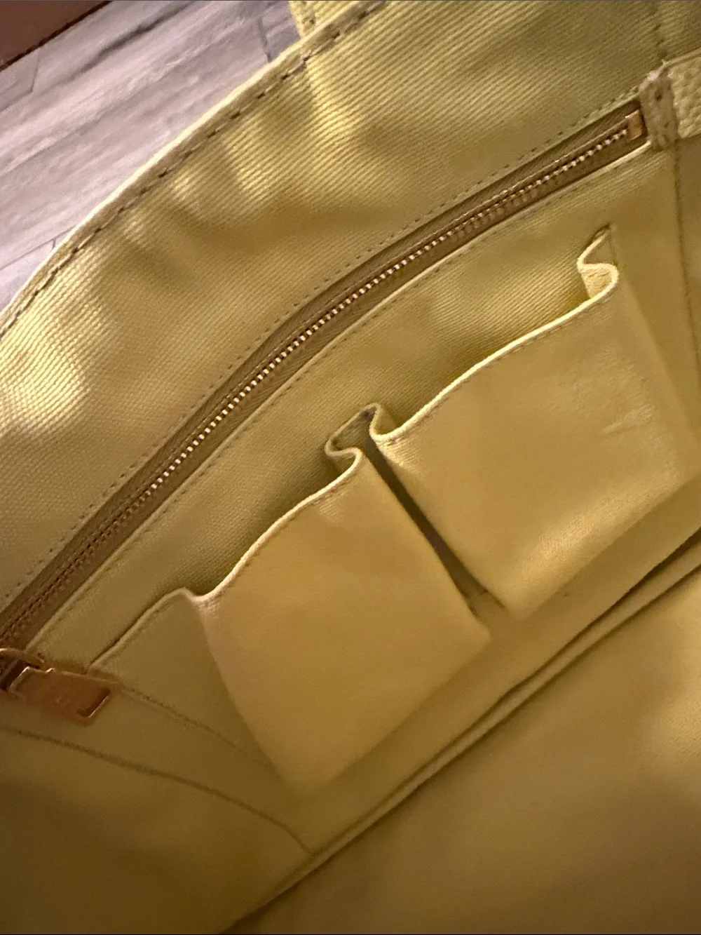 Prada Yellow Canapa Canvas Tote